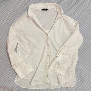 Zara White Button-Up Shirt